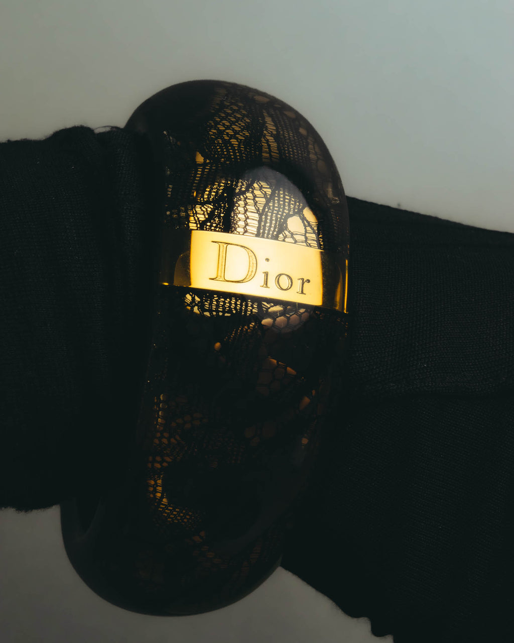 “Dior” 2002-2010 Lace embedded lucite bangle