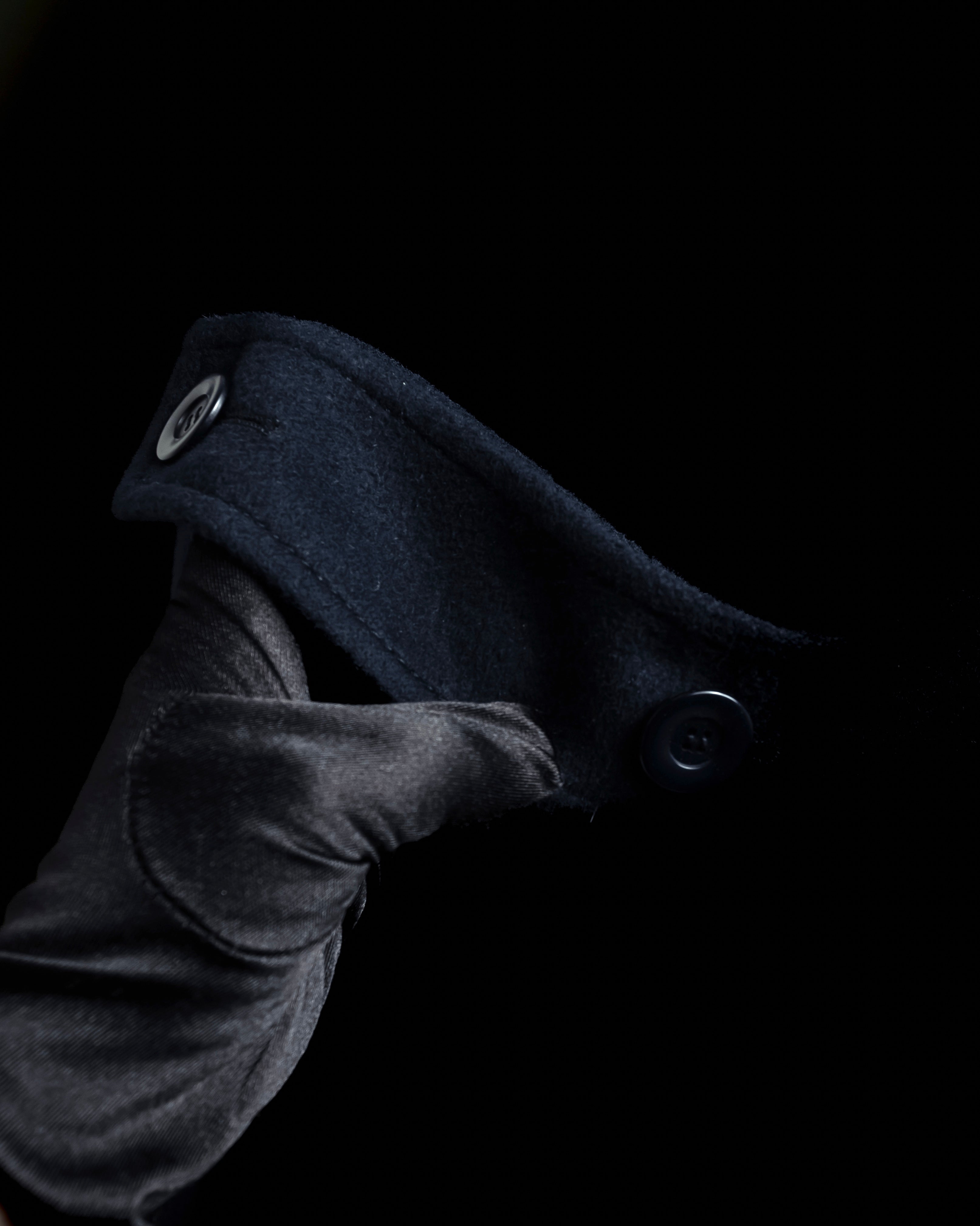 "VALENTINO" Fur collar double-breasted wool coat