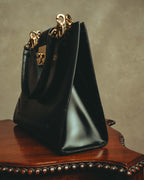 "CELINE" 80's-90's Structured leather tote bag