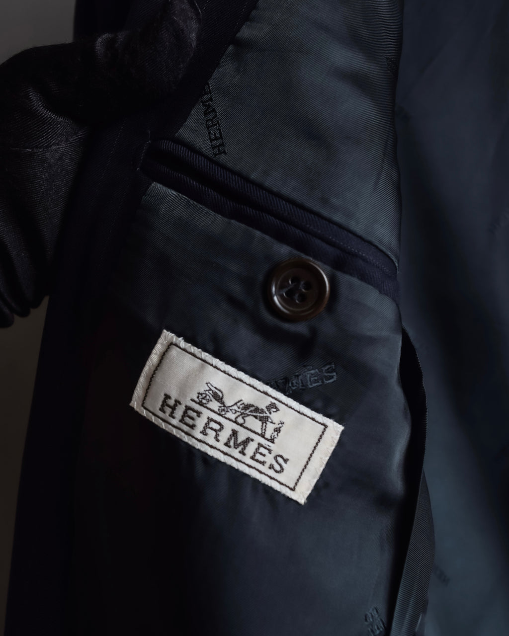 "HERMES" Pinstripe relaxed tailored jacket