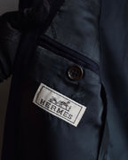 "HERMES" Pinstripe relaxed tailored jacket