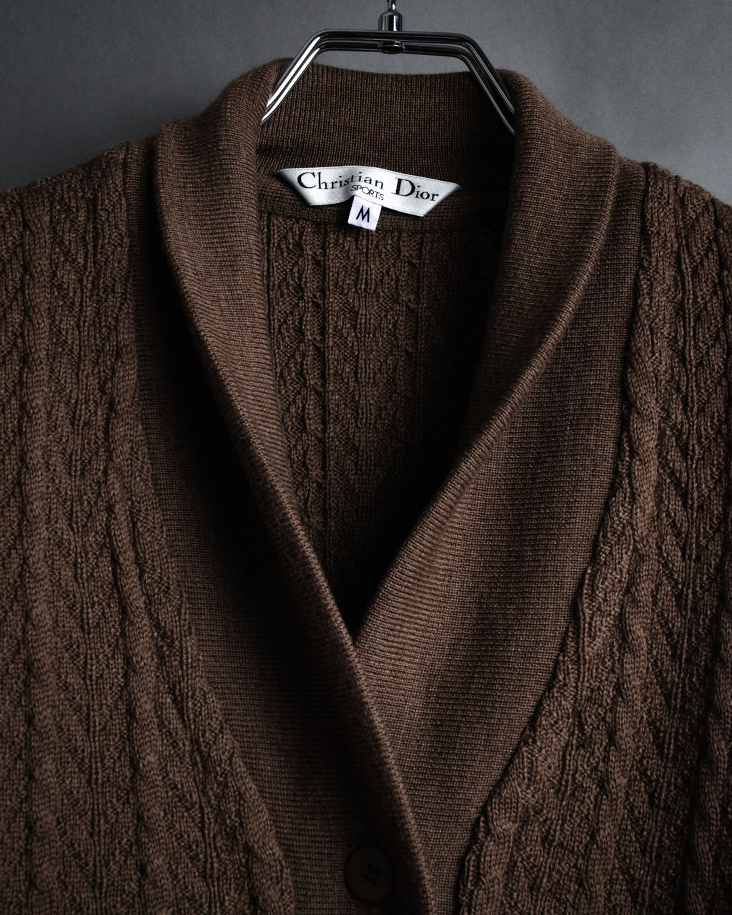 “Christian Dior SPORTS” 90’s Shawl collar cable knit cardigan
