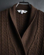 “Christian Dior SPORTS” 90’s Shawl collar cable knit cardigan