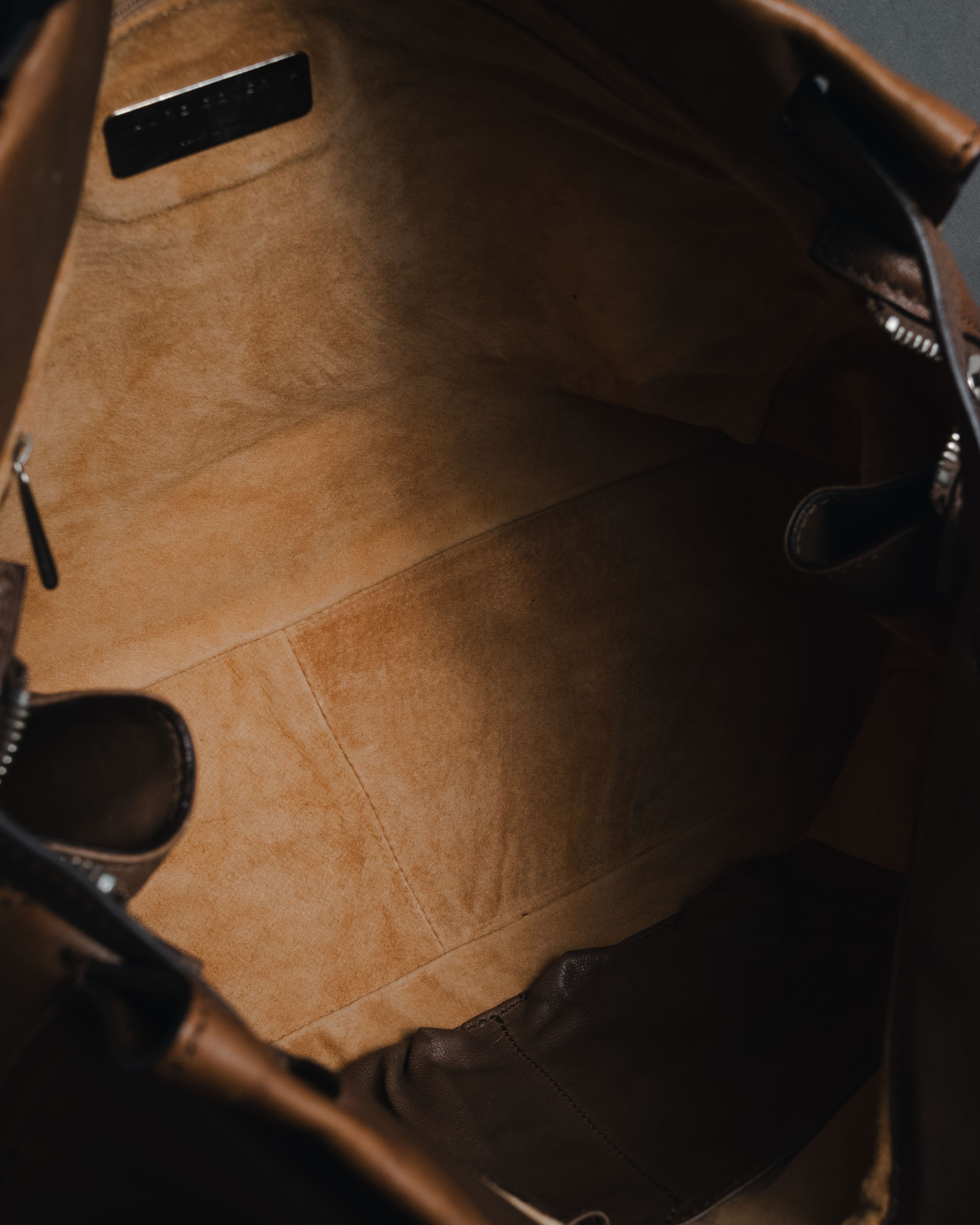 "MAURO GOVERNA" 00’s-10’s lamb leather belted draped bag