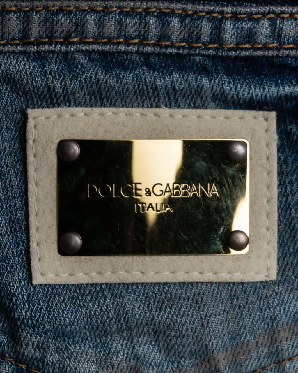 "Dolce & Gabbana" Gold zip detail distressed straight denim