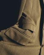 -SPECIAL- "Hermès" 80's-00's Leather collar tailored blazer