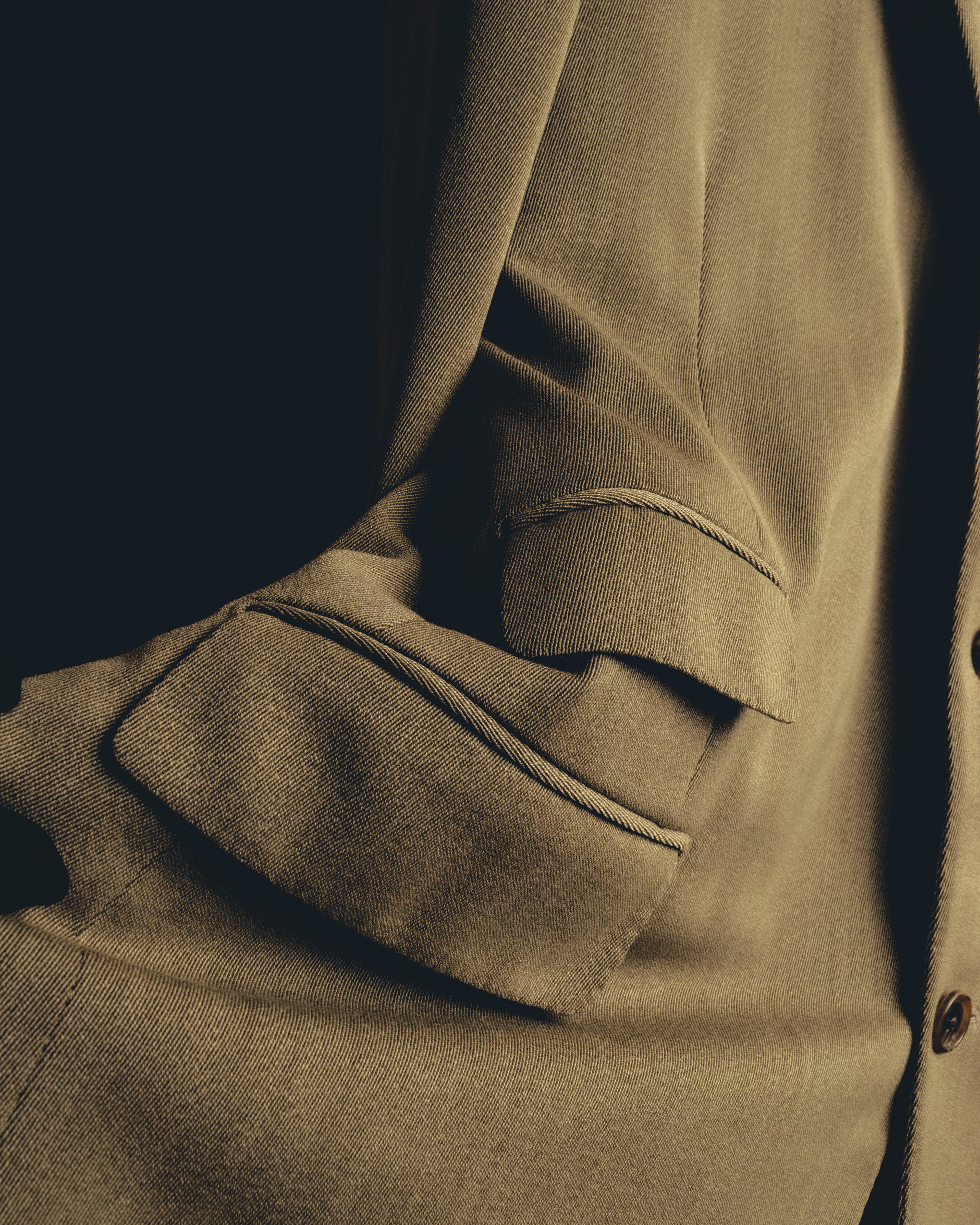 -SPECIAL- "Hermès" 80's-00's Leather collar tailored blazer