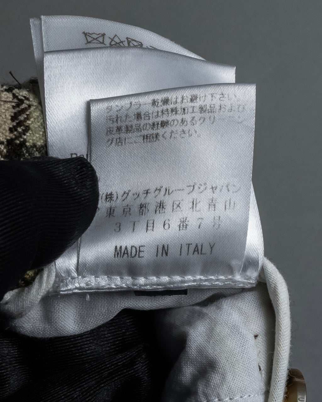 "GUCCI" Brushed check pattern tapered pants