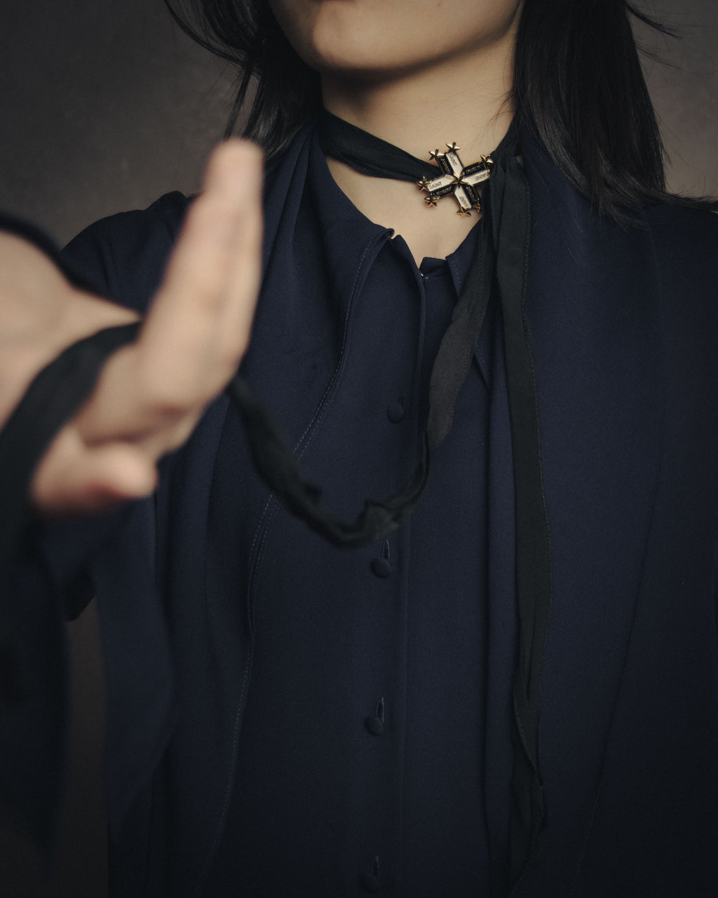 –SPECIAL– “SAINT LAURENT”
2013-2016 Cross star silk ribbon choker