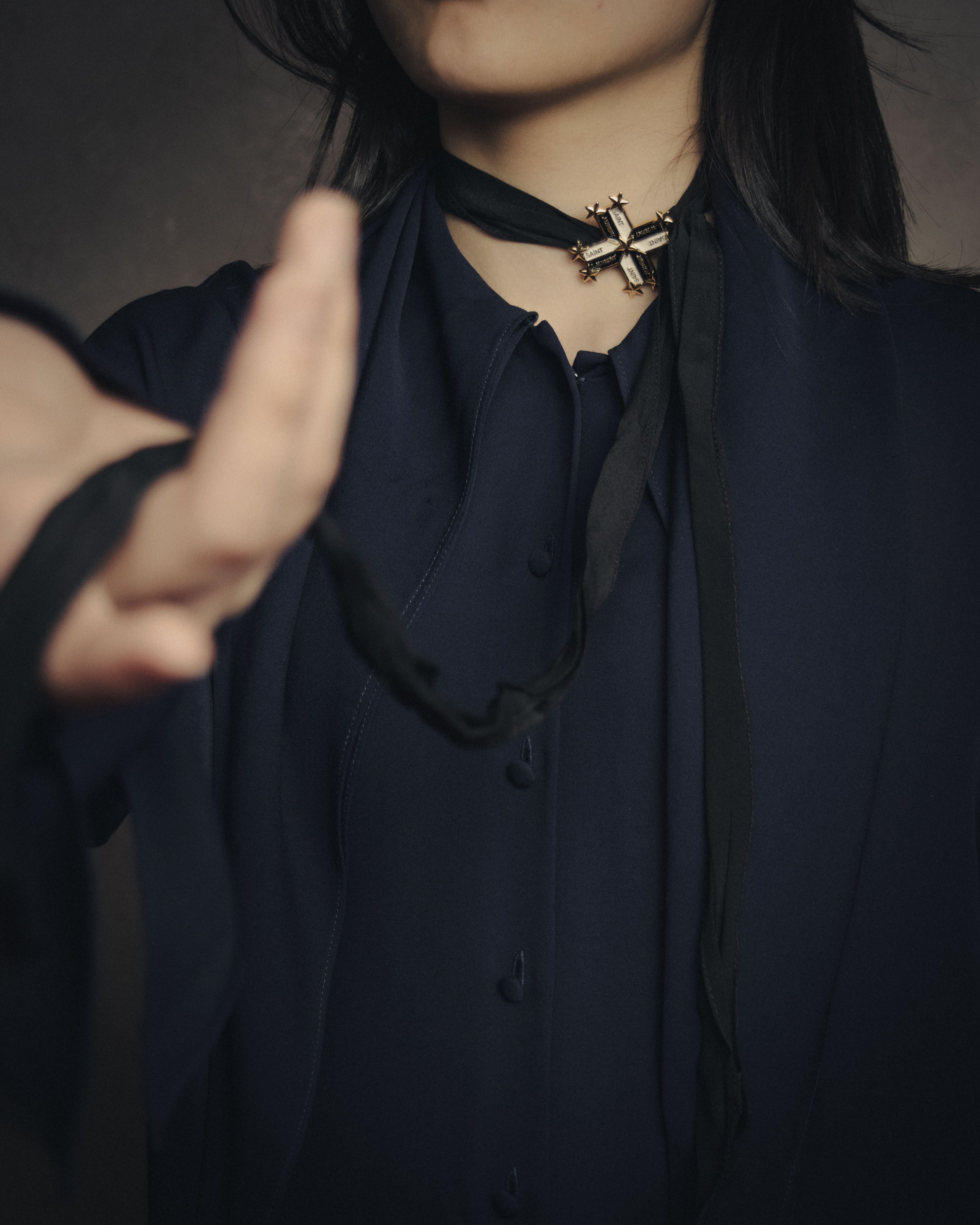 –SPECIAL– “SAINT LAURENT”
2013-2016 Cross star silk ribbon choker