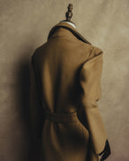 “GUCCI” 00’s-10’s Cashmere-blend leather-trimmed belted long coat