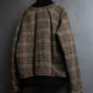 "ETRO" Multi-check pattern high neck ribbed knit blouson