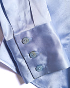 GIORGIO ARMANI/ Beautiful Stretch Satin Dress Shirt Shiny Blue