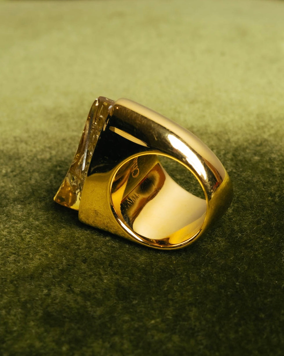 "Chloé" 2010's Amber resin statement ring