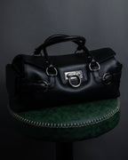 "Salvatore Ferragamo" Gancini motif design leather bowling bag