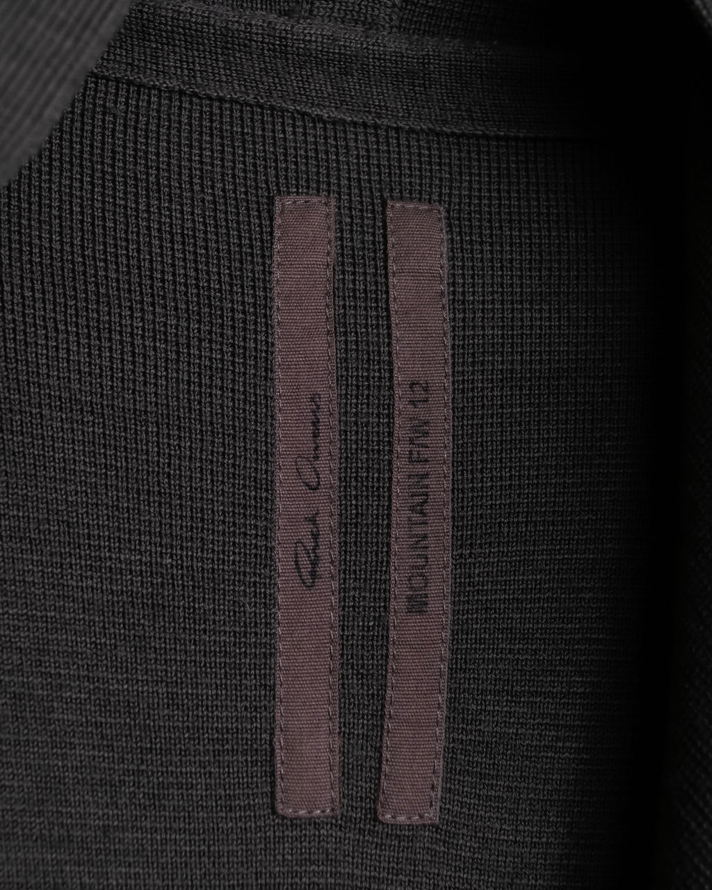 "Rick Owens" 12AW asymmetrical hooded knit cardigan