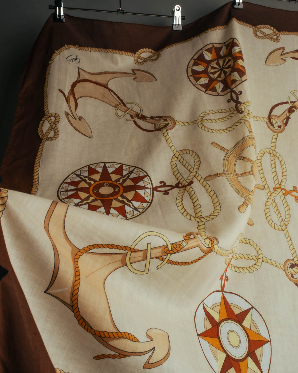 “GUCCI” 70’s-80’s nautical motif sheer scarf