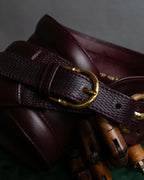 "GUCCI" Equus-derived bordeaux leather belt