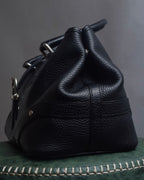 "BURBERRY" Silver stud design grained leather one-handle bag