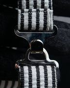 "LOUIS VUITTON" Black＆white color striped bow tie