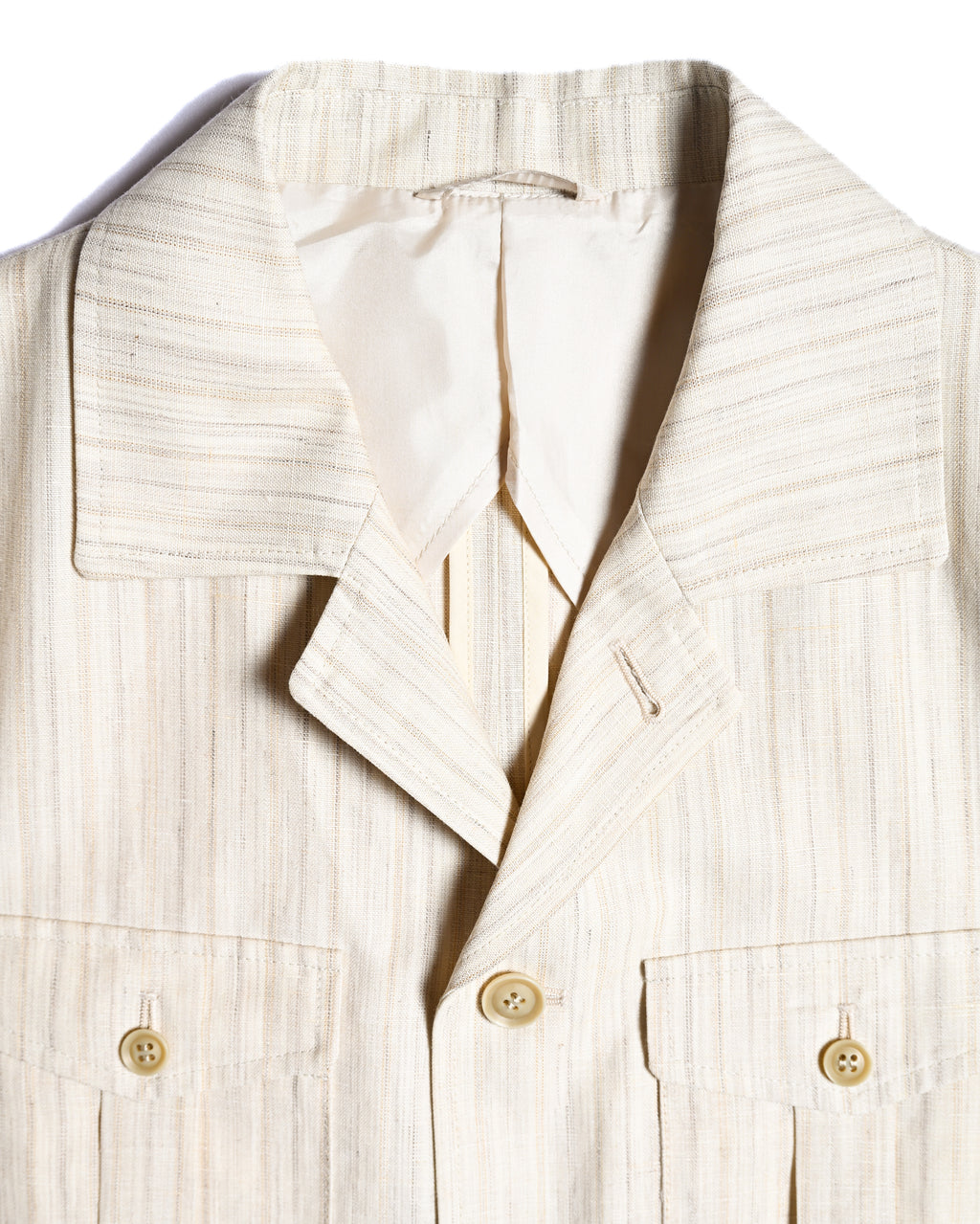 Dolcis/ Linen Blended Oversized Safari Jacket White