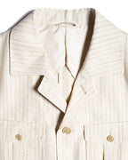 Dolcis/ Linen Blended Oversized Safari Jacket White
