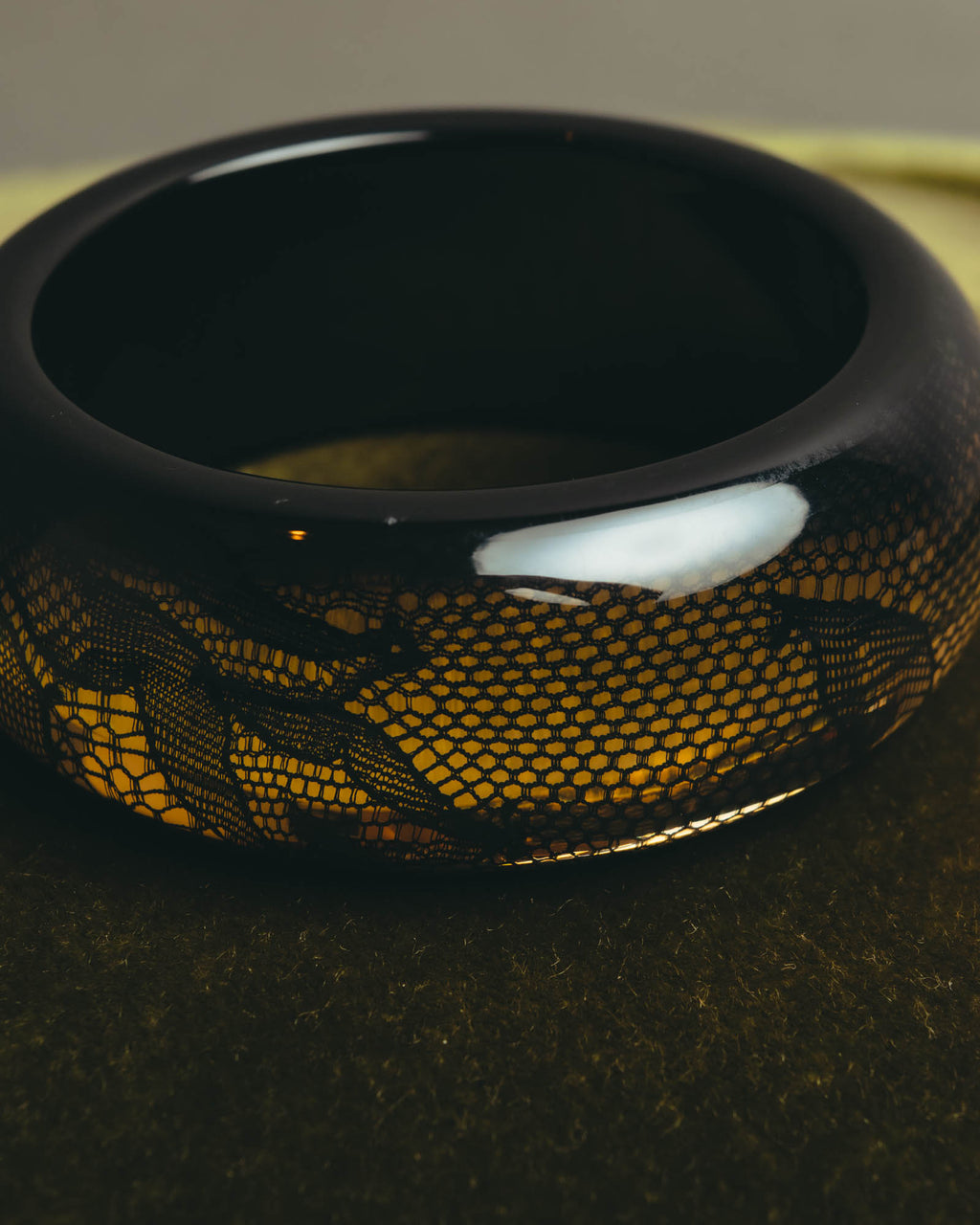 “Dior” 2002-2010 Lace embedded lucite bangle