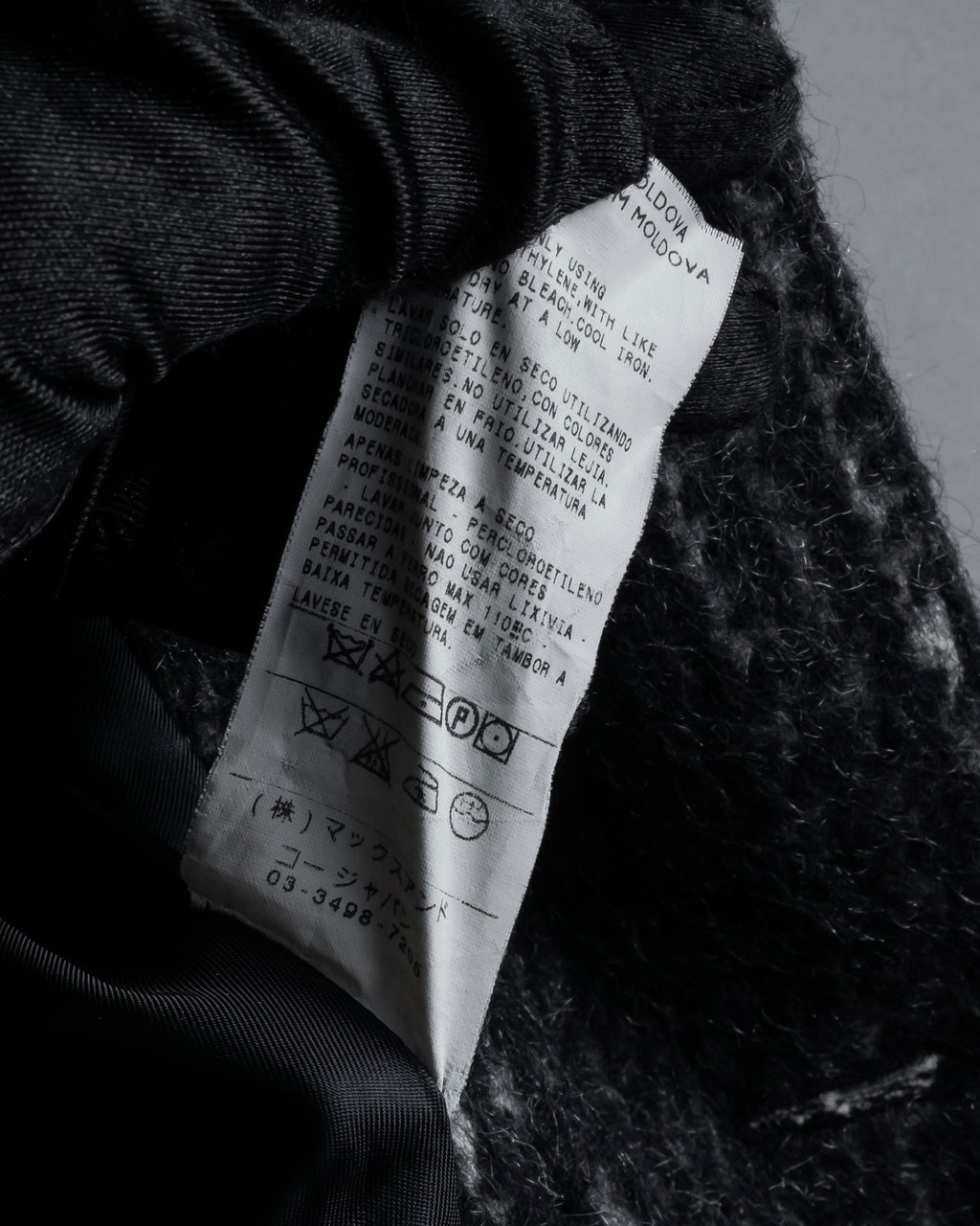 “MAX&Co.” Double-breasted houndstooth tweed coat