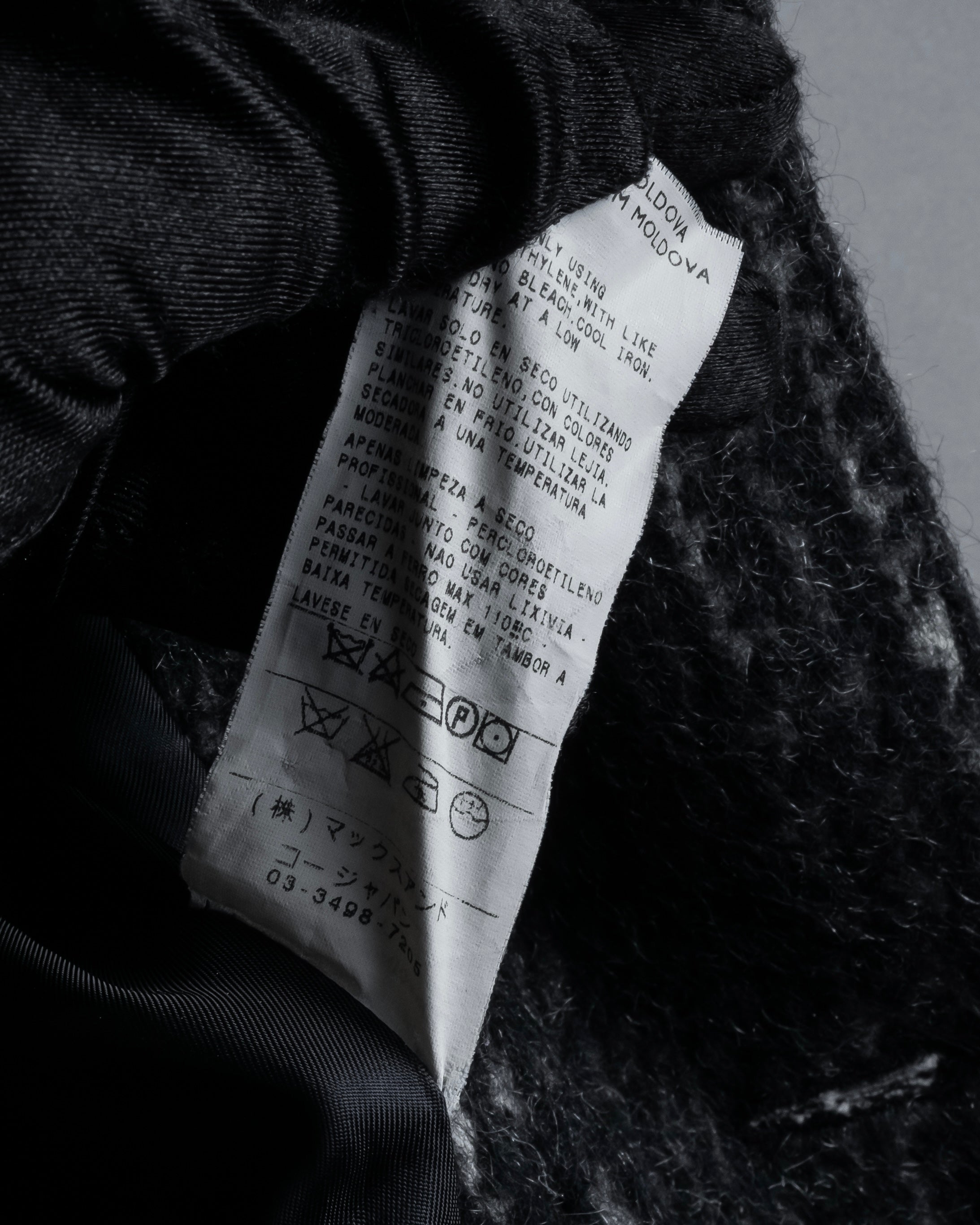 “MAX&Co.” Double-breasted houndstooth tweed coat