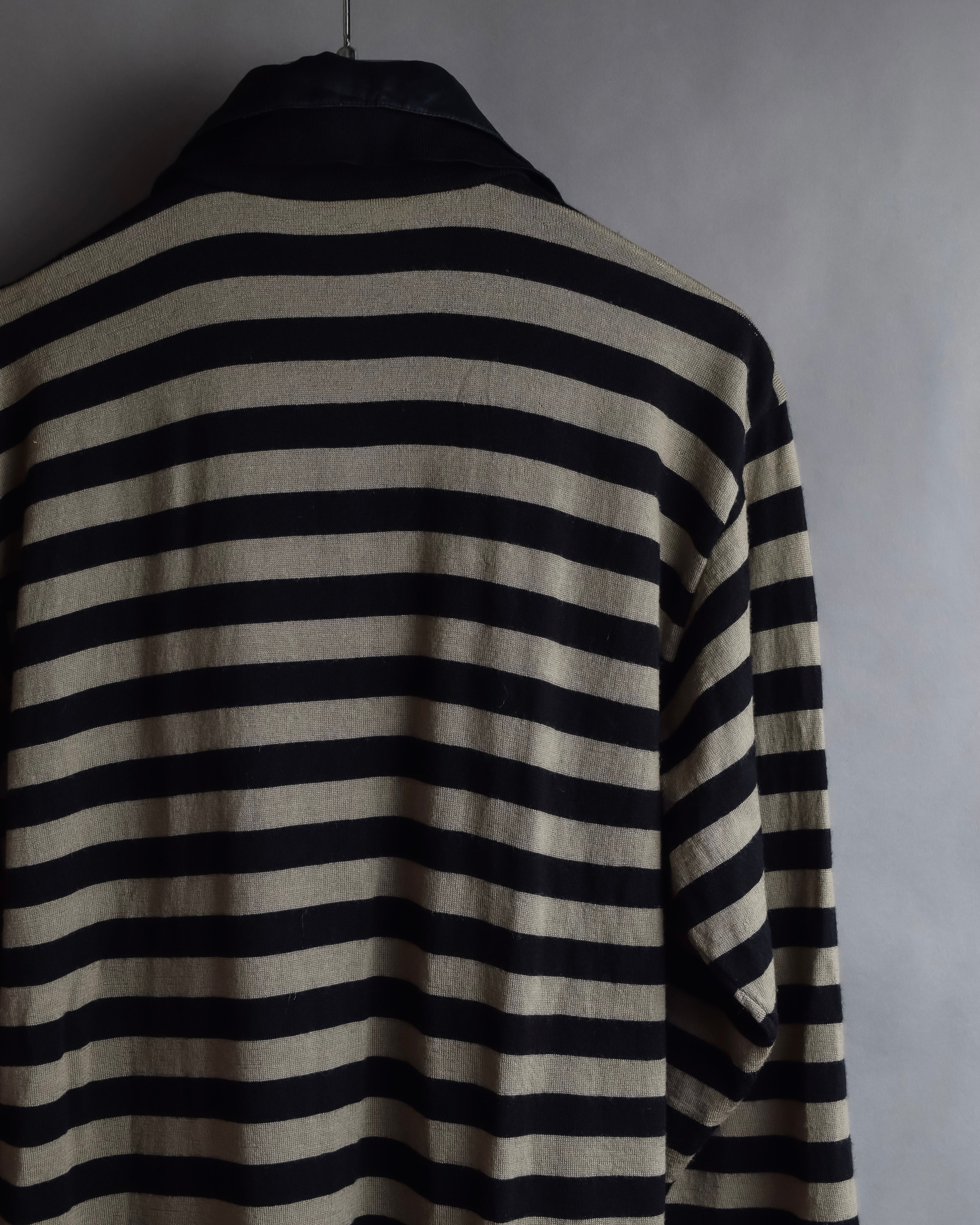 "GIANFRANCO FERRE" Striped contrast collar knit polo