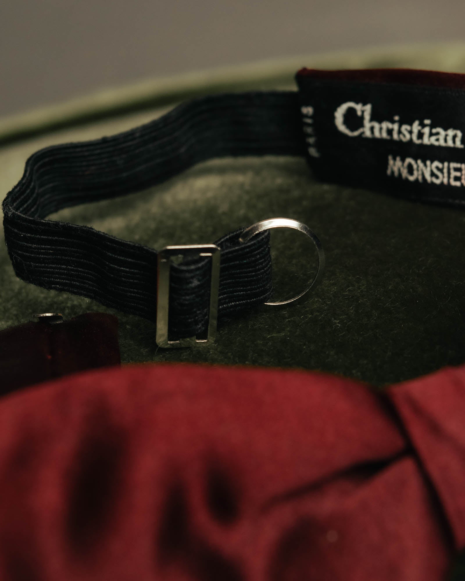 “Christian Dior” Late 80’s-90’s monsieur burgundy satin bow tie