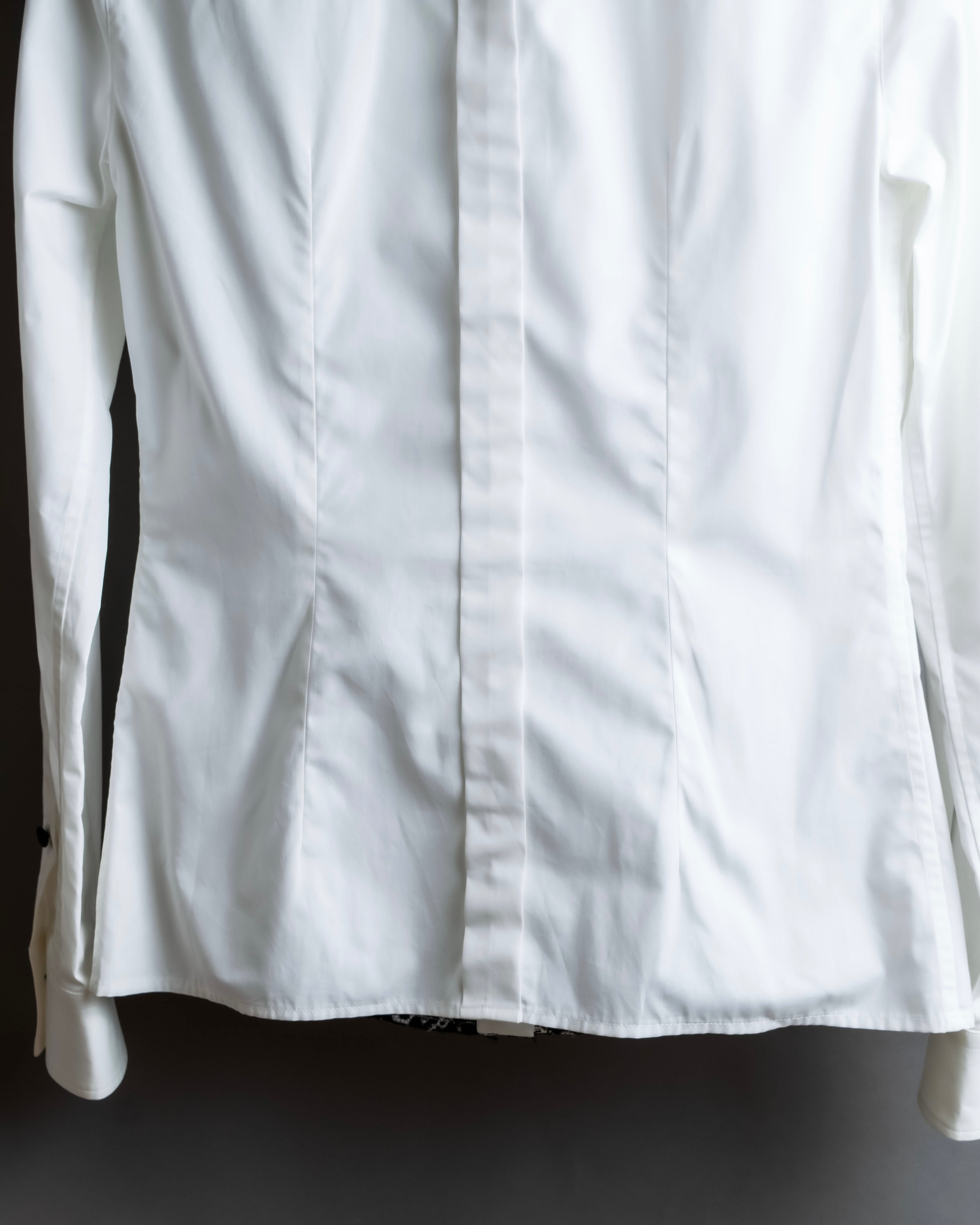 "Dolce &amp; Gabbana" Flower engraved lace design shape fit shirt