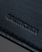 "BALENCIAGA" Logo motif money clip bi-fold wallet