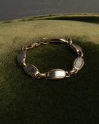 "Christian Dior" 70's-80's Two-tone gold and charcoal link bracelet
