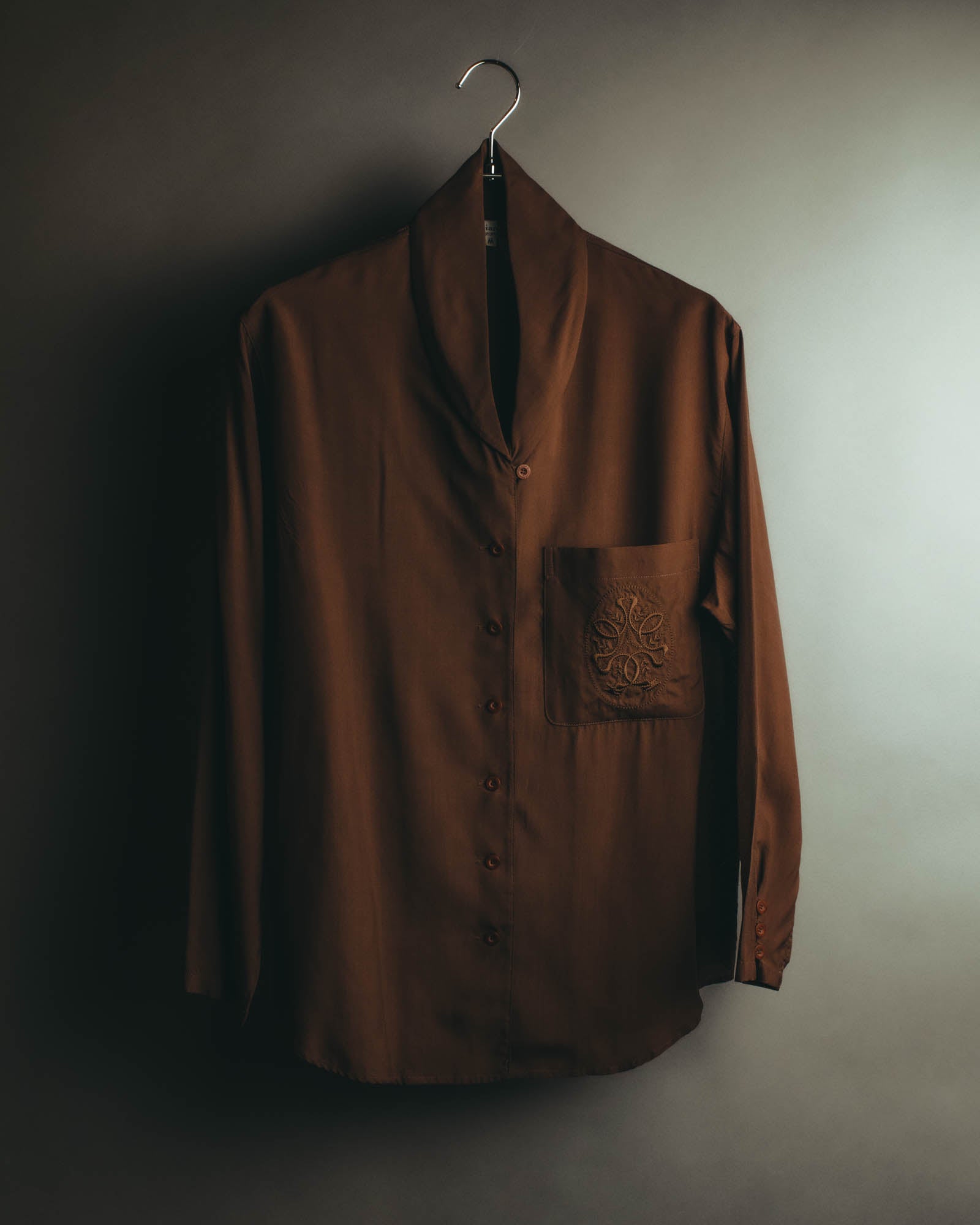 "Christian Dior" 80's  Lustrous silk blend long sleeve shirt