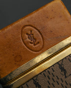 "Yves Saint Laurent" 70's-80's Vintage monogram canvas leather cigarette case