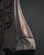 "CELINE" 00’s Piped ruffle silk blouse