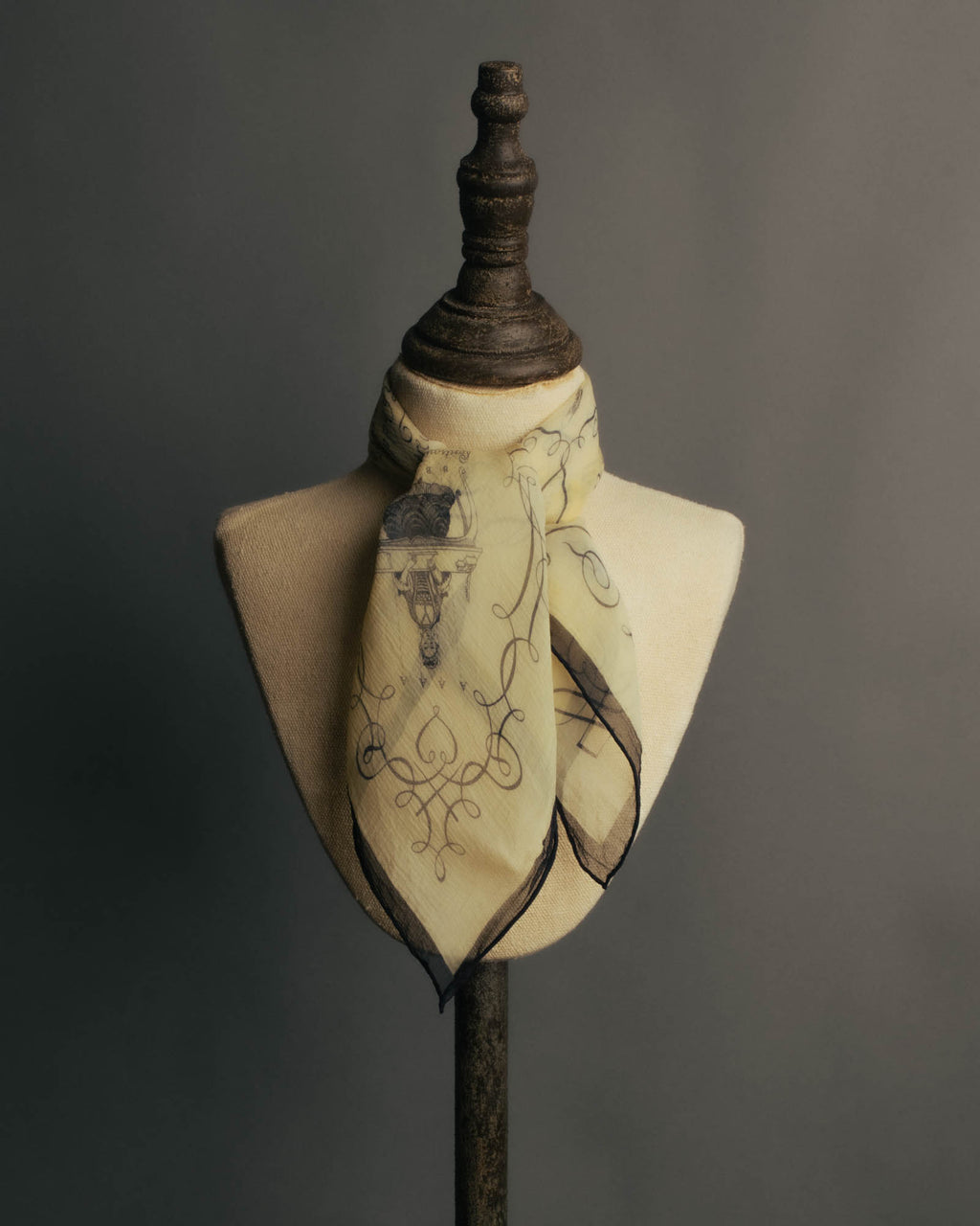 "Hermès" 80's-90's Sheer silk chiffon scarf