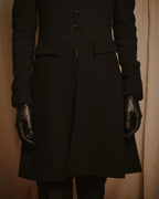 –SPECIAL– "CHANEL" 04SS sculpted princess-line wool crepe coat