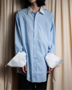"BROOKS BROTHERS" Large cuffs design cleric oversized shirt
