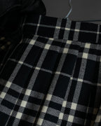 "BURBERRY" Tartan check pleated wrap skirt
