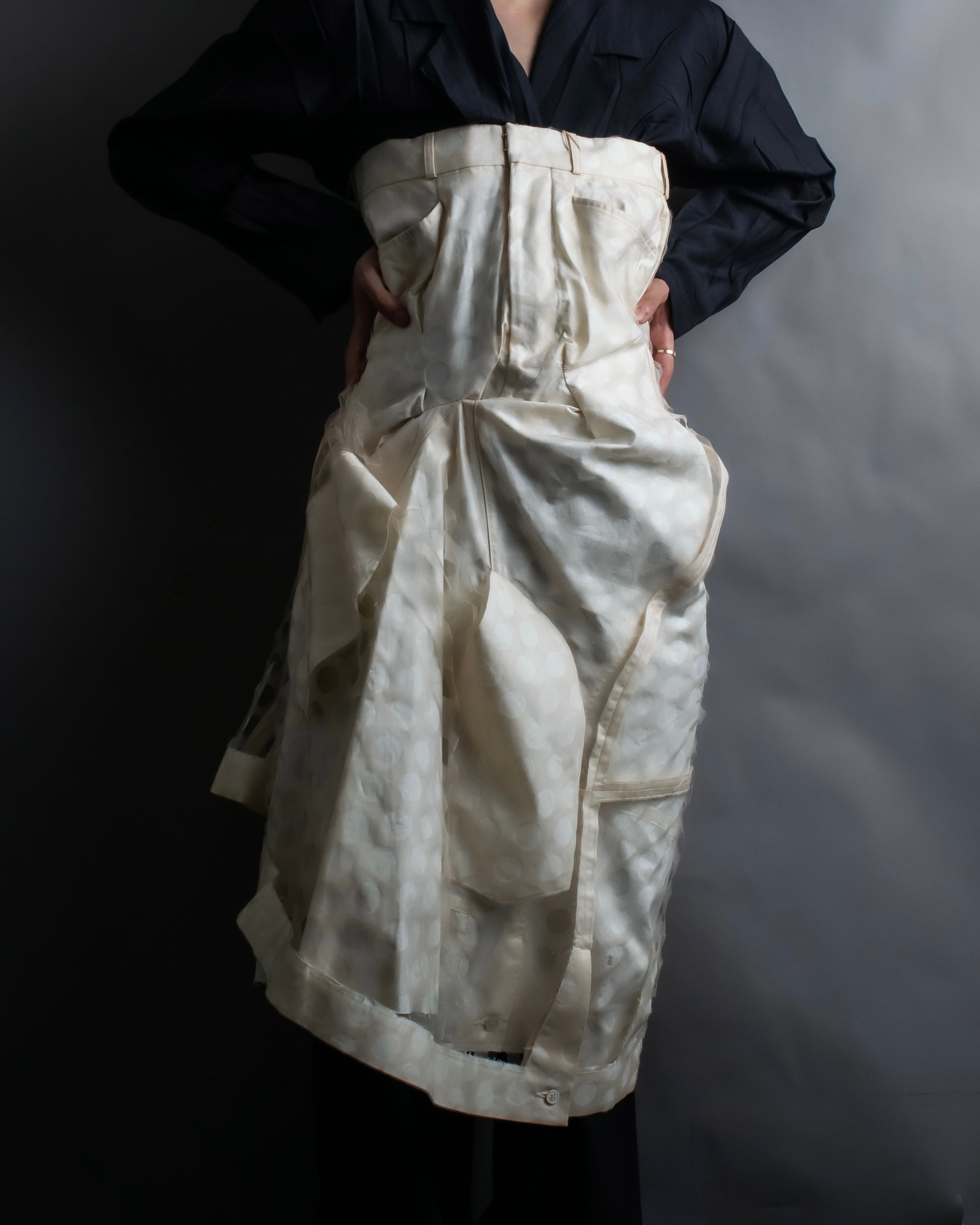 "MAISON MARGIELA" 20SS Polka dot tulle layered skirt