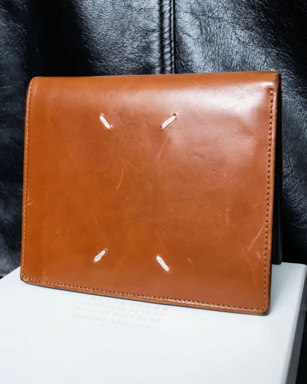 "Maison Margiela" Brown Leather Compact Wallet