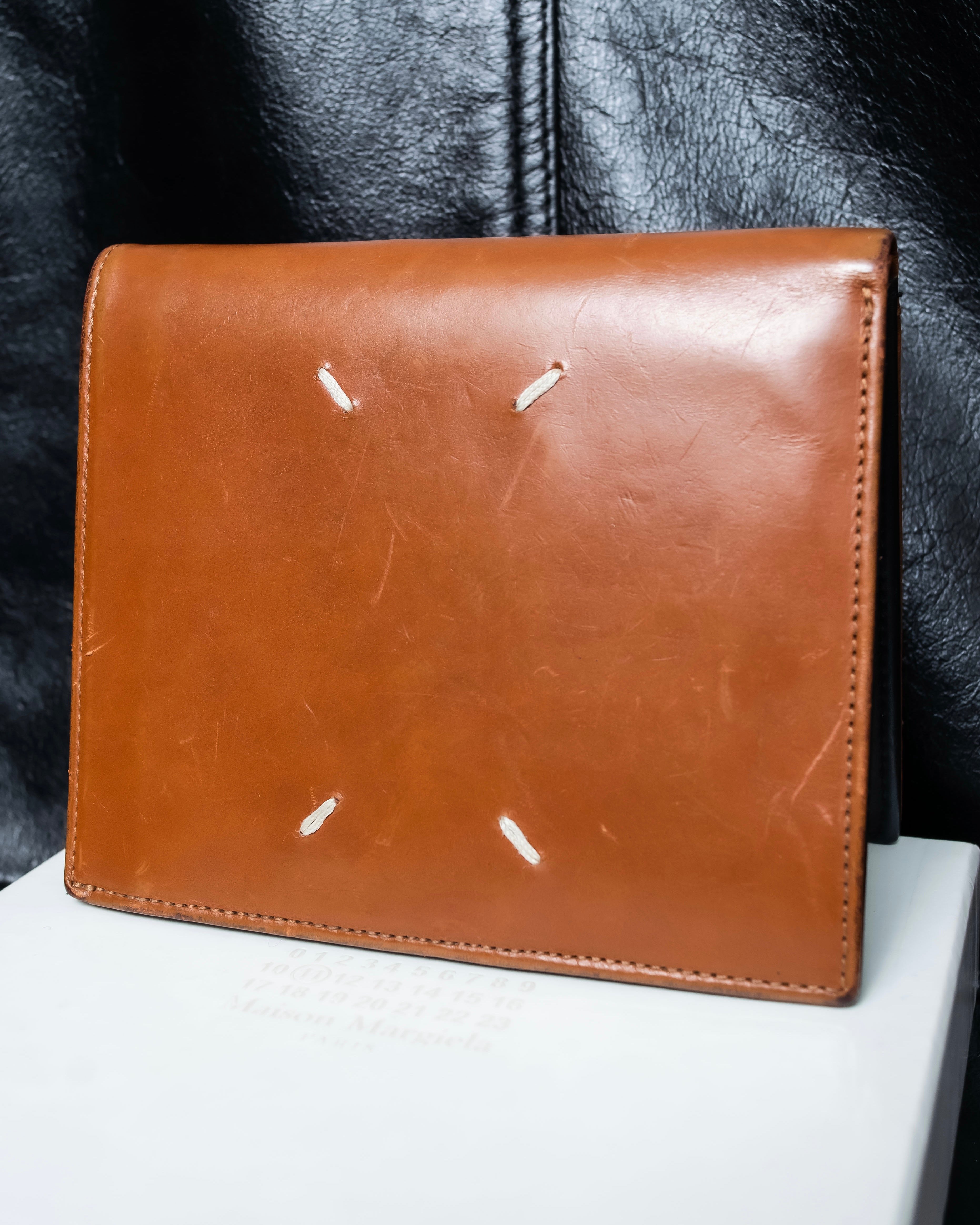 "Maison Margiela" Brown Leather Compact Wallet