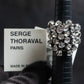 "SERGE THORAVAL" Crystal top chain braided ring