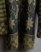 "FENDI" Artistic all over print oversized turtleneck knit
