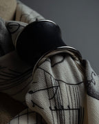 "HERMES" Drum-shaped calf leather scarf ring