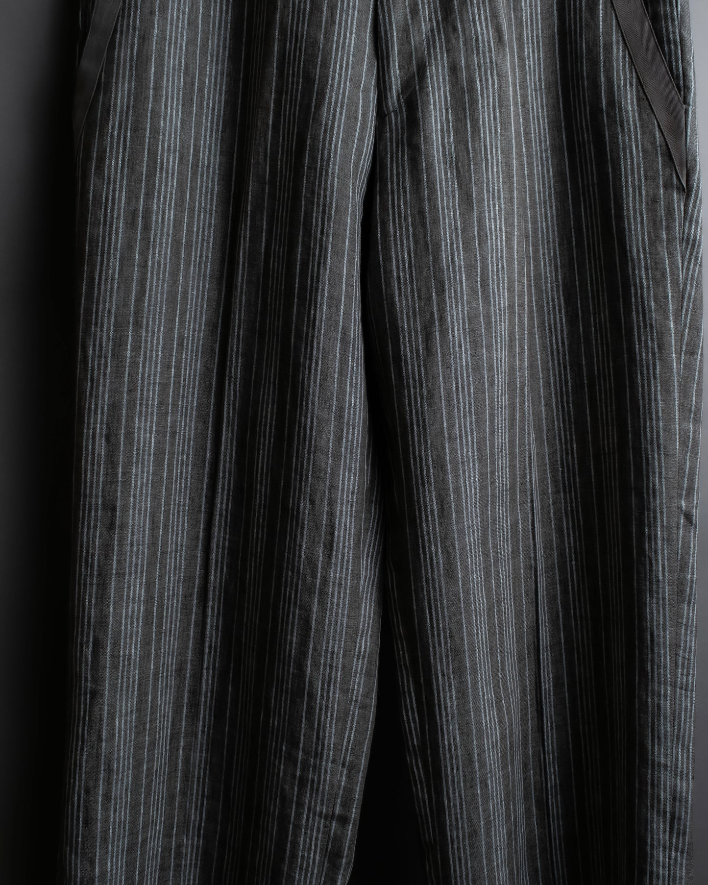 "HERMES" Multi stripe pattern wide tapered slacks