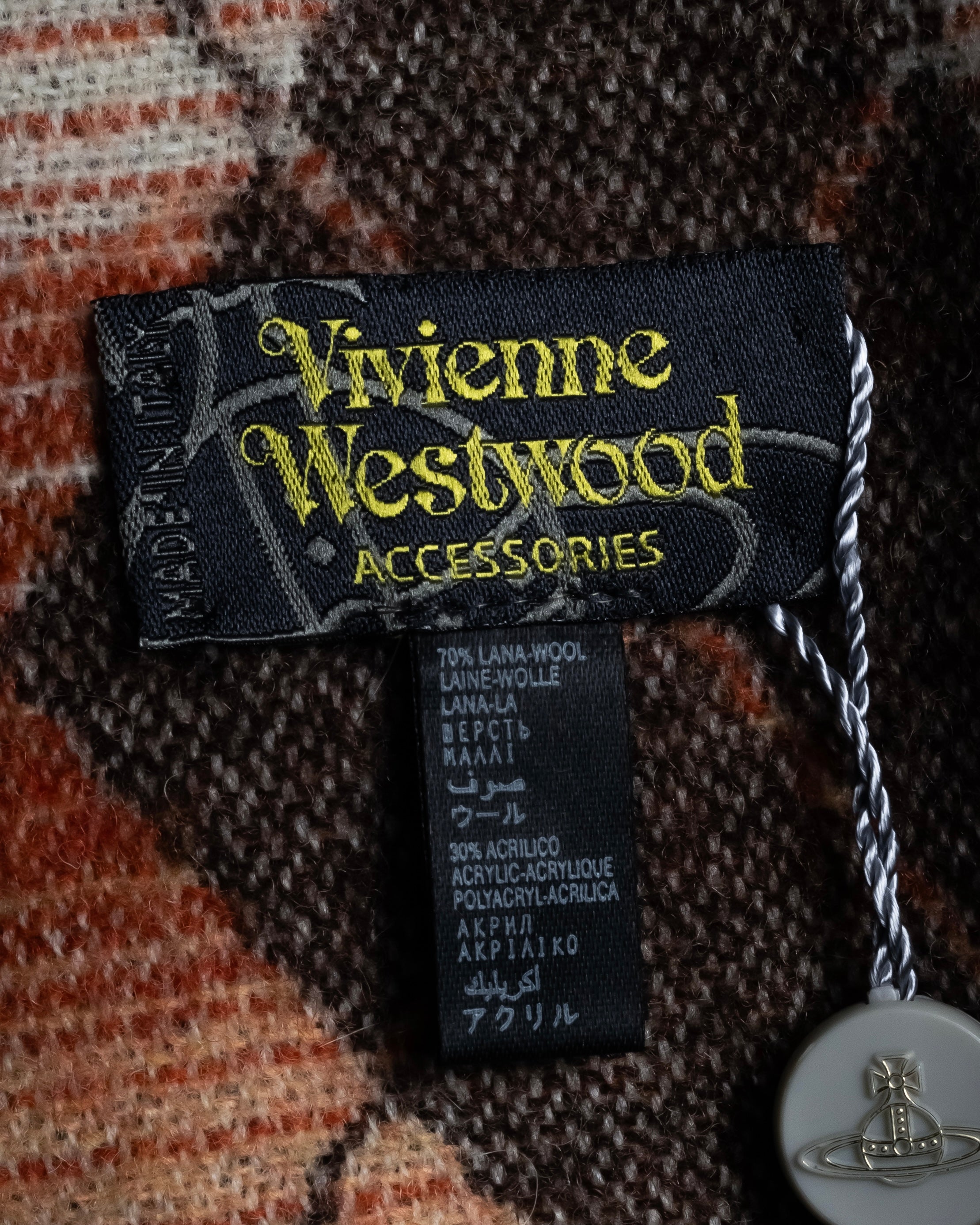 "Vivienne Westwood" Orb & argyle pattern long muffler