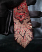 "GIANFRANCO FERRE" Beautiful botanical and frame design necktie